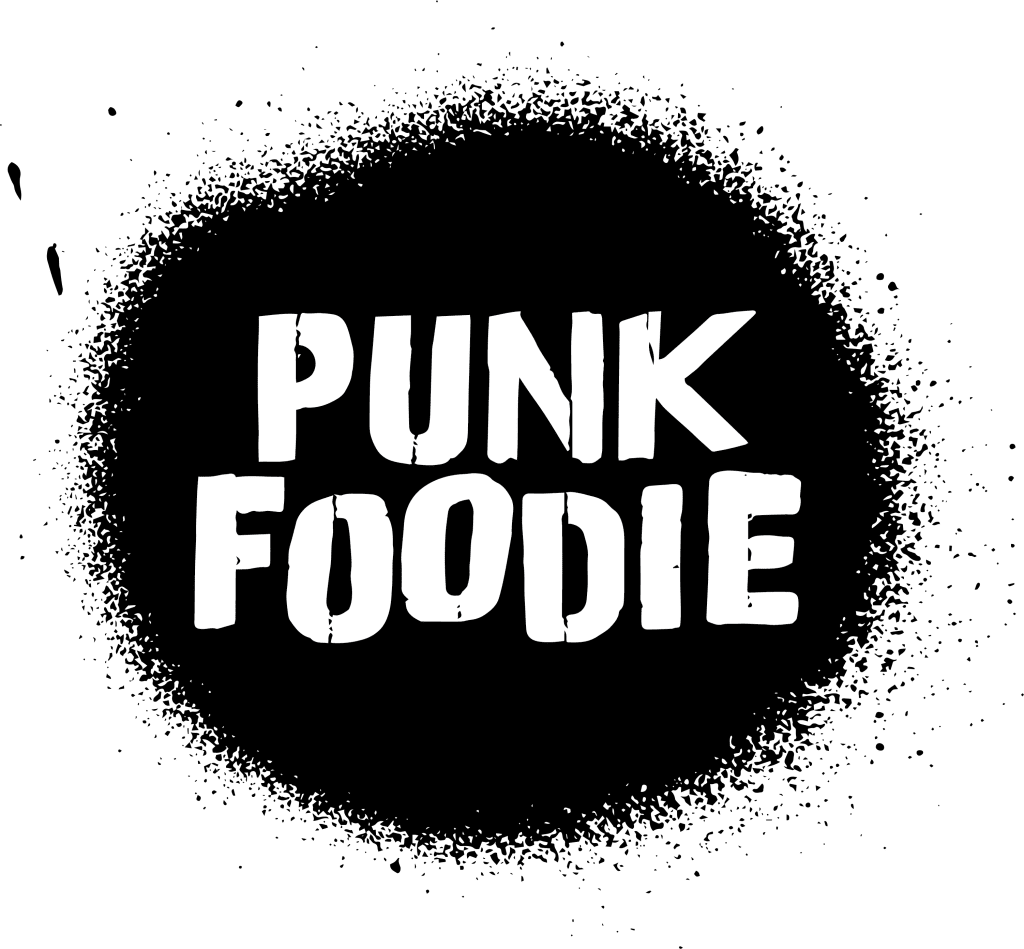 Ultimate Guide to Atlanta’s Pop-Up Restaurants and Supper Clubs 1 Black background with white text spelling out 'PUNK FOODIE' in a distressed font in Atlanta, Georgia.