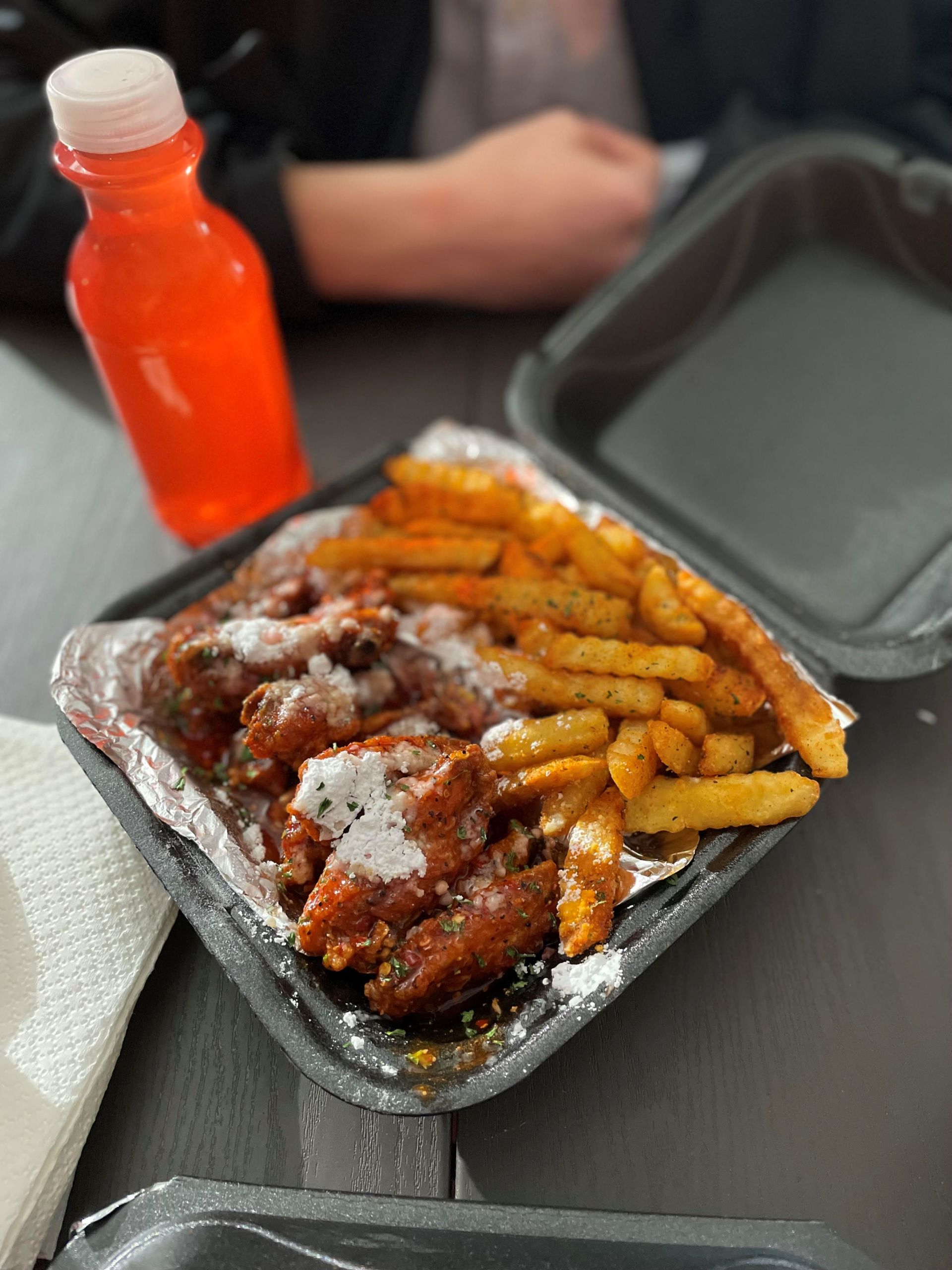 image of The Bando strawberry hot wings with Bando punch at The Bando