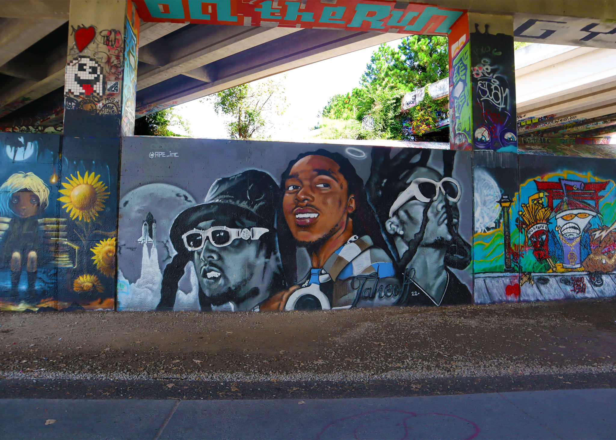 image of mural of Rapper Takeoff along the beltline
