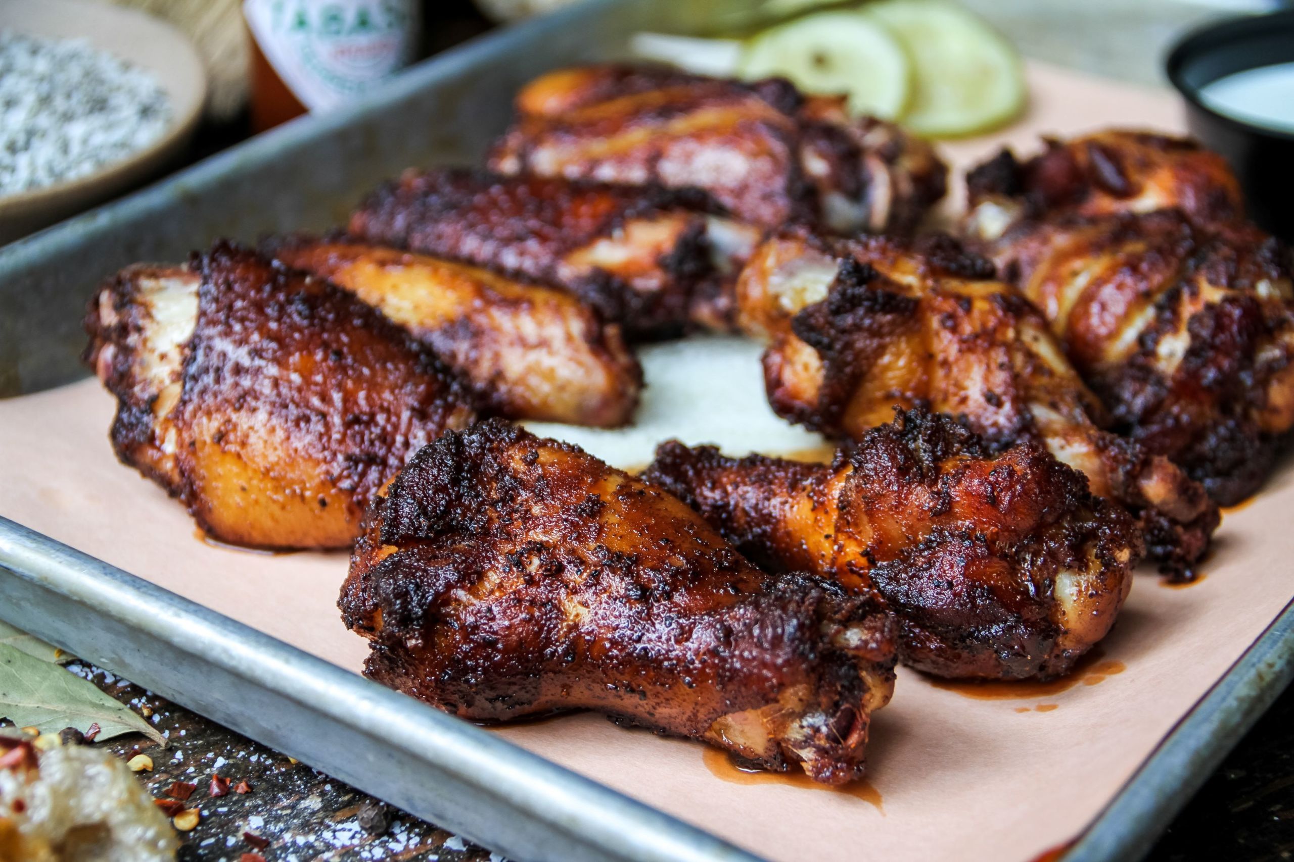 image of the smoked wings at Twin Smokers in atlanta ga