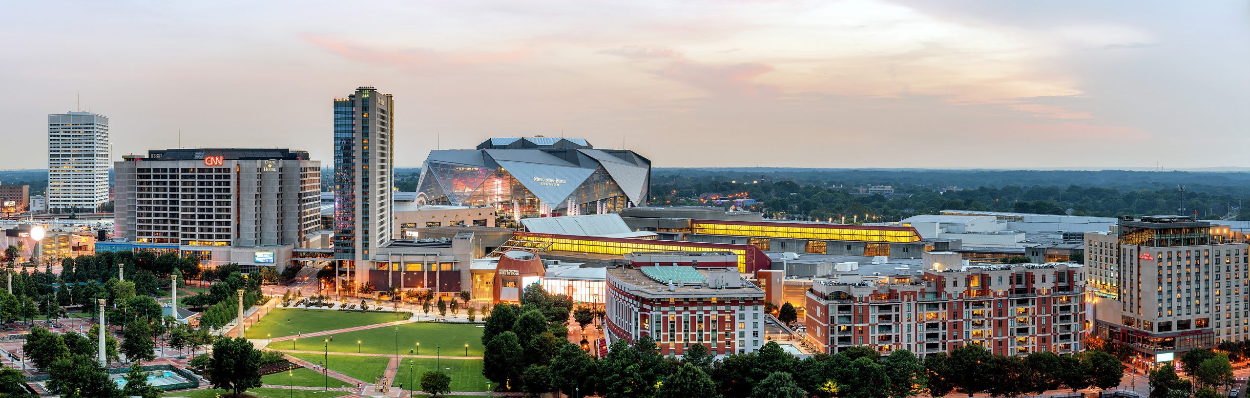 Centennial+Olympic+Park+in+the+evening