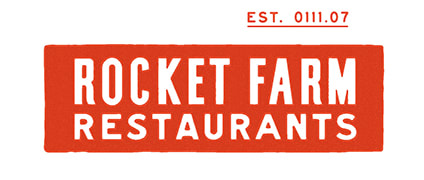 Thanks for Joining Us at UpNext Atlanta! 23 A red rectangular sign with white text reads 'Rocket Farm Restaurants' and includes an establishment date in Atlanta, Georgia.