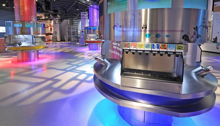 Taste it Sampling Area at the World of Coca-Cola, with more than 100 flavors available from all over the world.