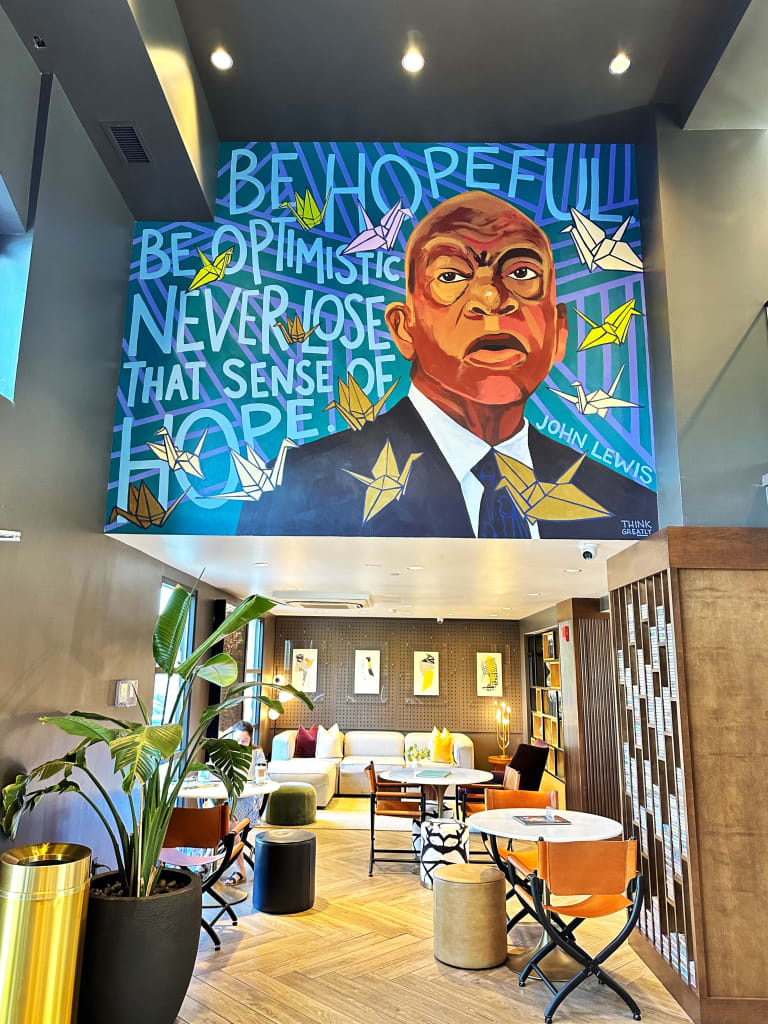 Hotels for Art-Lovers in Atlanta 1 image of inside The Darwin Hotel in Old Fourth Ward in atlanta ga