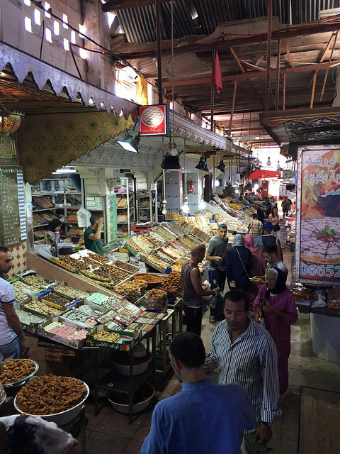 The busy market in a village outside of Fes