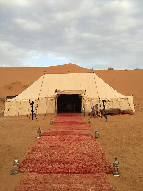 The dining tent at our desert camp