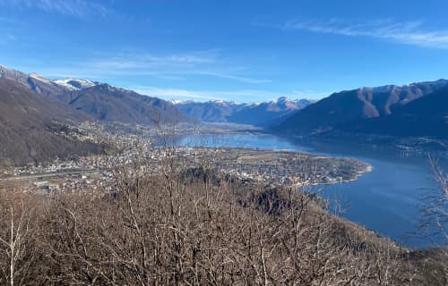 Peninsula with the towns of Locarno, Losone and Ascona