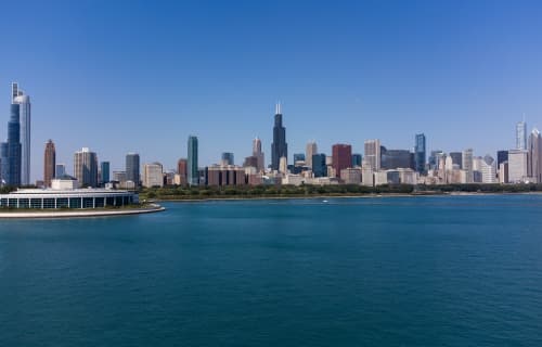 Chicago Skyline from my drone next to the Adler planetarium.