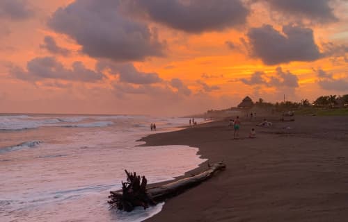 Sunset view on the beach