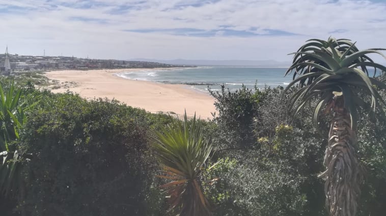 The view on the beach from the hostel in Jeffreys Bay