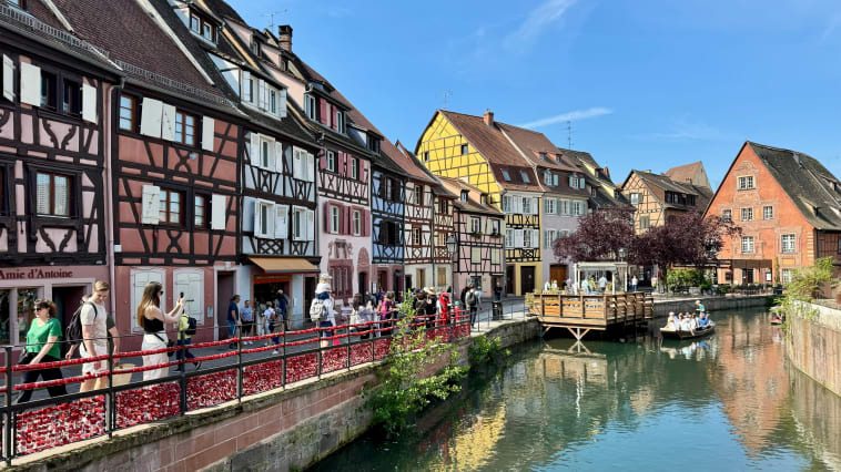 Colmar from a flat bottomed boat