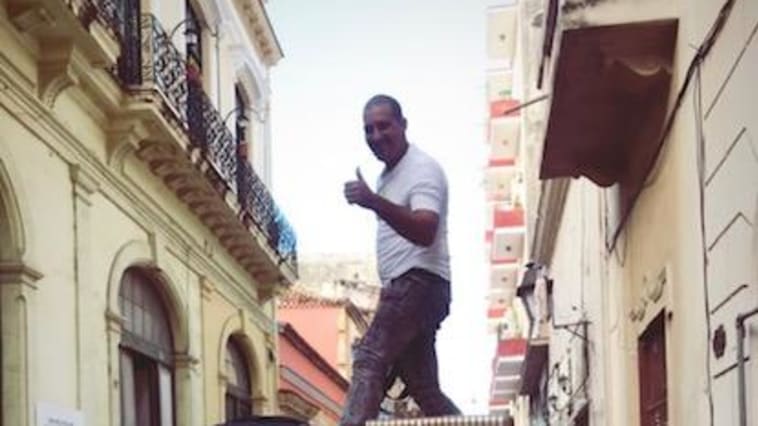 Our driver from Habana to Vinales - luggage goes on top of the car