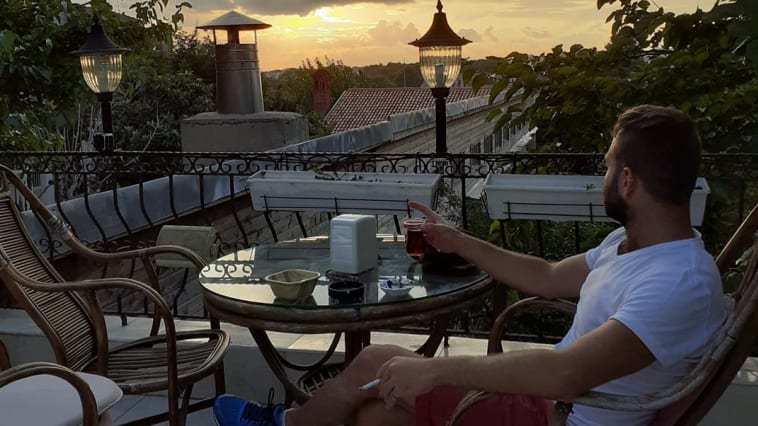 istanbul sunset with great local tea