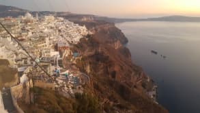 Santorini - Sunset - Steep cliffs of Santorini