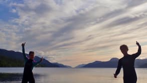 Loch Ness - Search for Nessie, one of Scotland's most famous residents, on beautiful Loch Ness and brave the icy waters yourself! - A bracing swim in Locn Ness - wetsuits were definitely needed!!