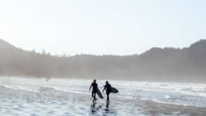 Tofino - Beaches and Island Life - Surfers at Cox Bay