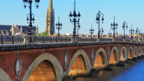 Bordeaux - Wines but not only, history and culture also - The Stone bridge and behind it the Catedral