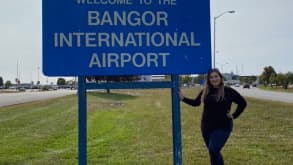 Bangor - Bangor Airport History - Bangor Airport Welcome Sign