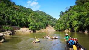 Hsipaw - Incredible jungle and natural scenes - Finishing the Trek off Tubing