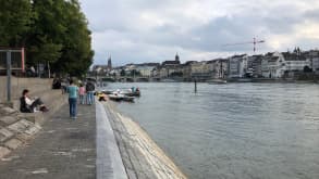 Basel - friends birthday - River Rhein where people swim