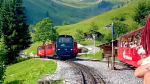 Brienz - Alps and diesel locomotive - null