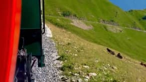 Brienz - Alps and diesel locomotive - null