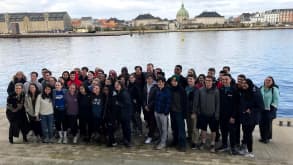 Copenhagen - It was on our way to our target destination (Sweden) and Copenhagen is part of the Scandinavian charm (ie. colorful houses, fairy tales). - Group photo in Copenhagen