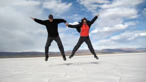 Salinas Grandes - Culture, people. tourism time - jumping friends