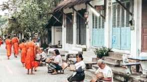 Luang Prabang - I really wanted to experience the Tat Bat Ceremony and I'd only heard rave reviews about Luang Prabang. - Sai Bat Alms Ceremony