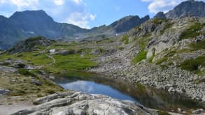 Priečne sedlo - Flushes of adrenaline are waiting for you in the form of steel chains, staples and dangerous falls. - A glacier-lake near Zbojnícka chata/Zbojnícka cottage