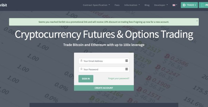 Deribit (bit.ly/deribit 10% fee discount)