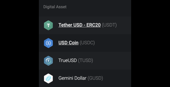 stablecoins in exodus