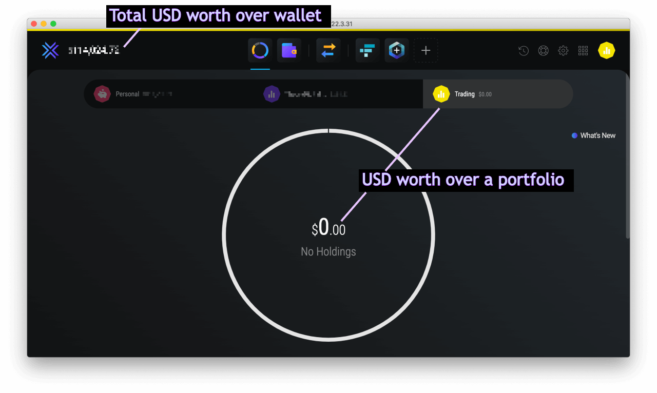 Portfolio tracking in Exodus