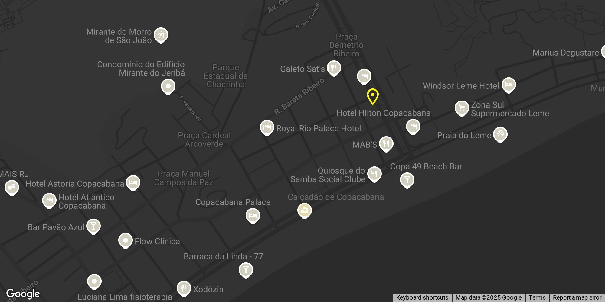 Location map Diana’s Vacation Rental In Copacabana
