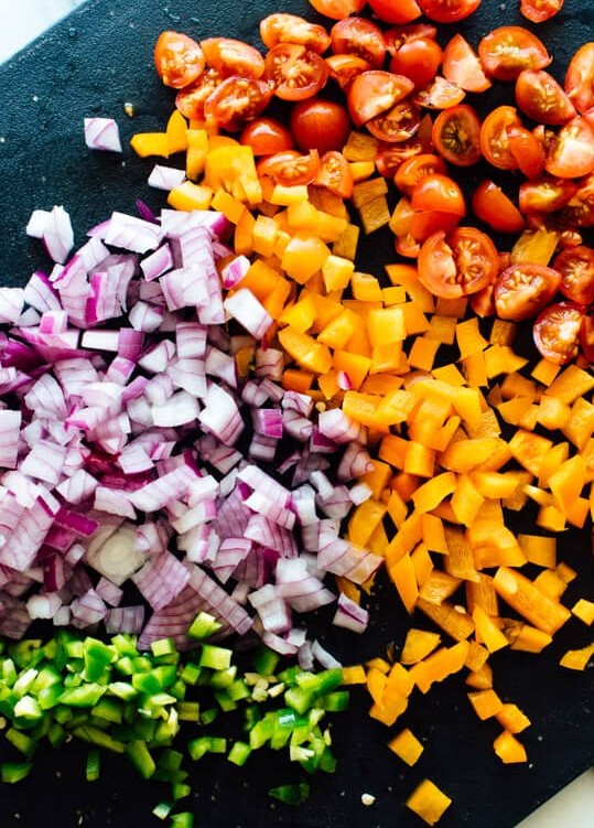 Chopped vegetables