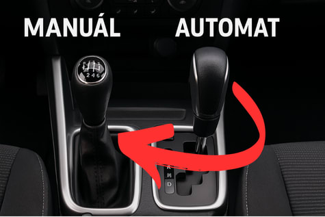 Porovnání řadicí páky manuální a automatické převodovky v autě