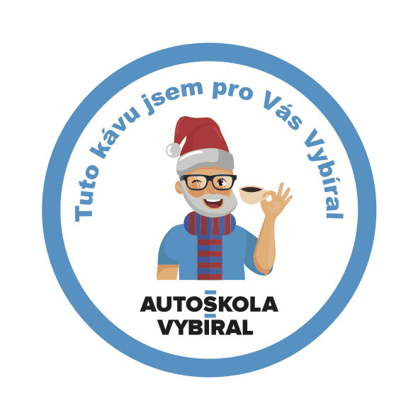 Samolepka na kávu Autoškola Vybíral