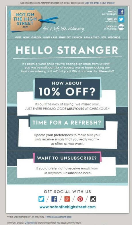 A re-engagement email