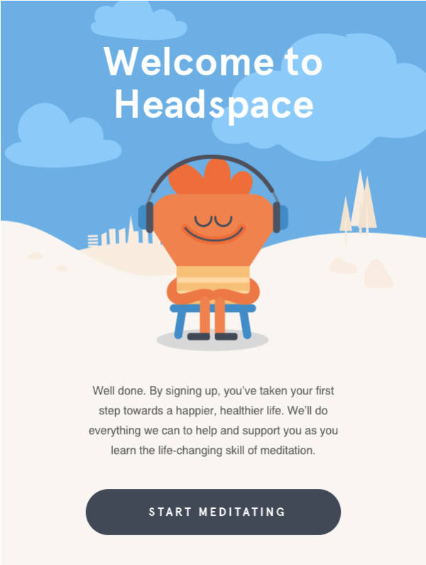 Headspace welcome email