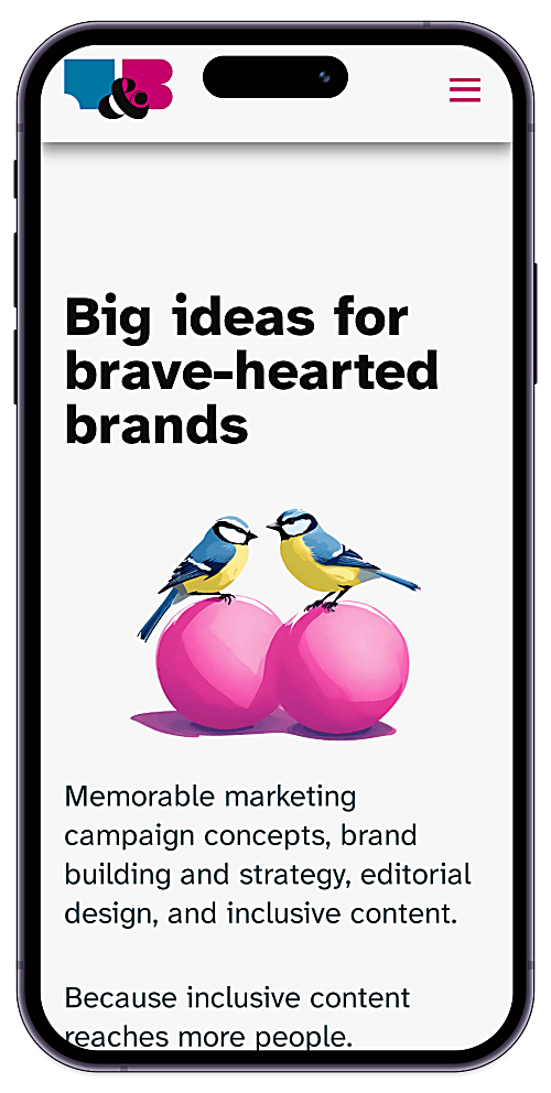 T&B Design - mobile version of site