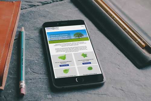 Screenshot of ClientMailer site on Tablet