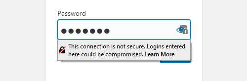 Password security warning Firefox