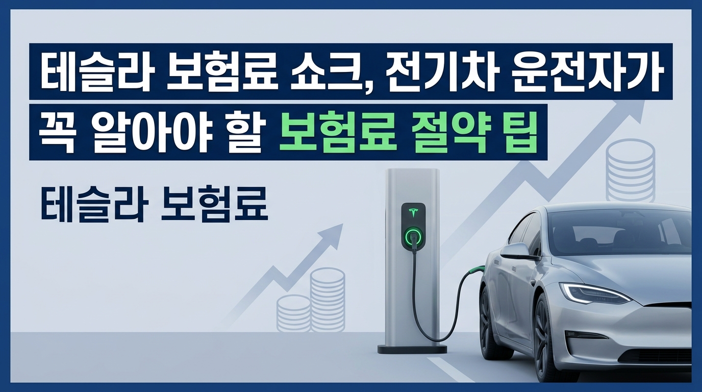테슬라 전기차와 보험료 고민을 상징하는 이미지