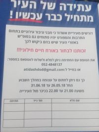עצומה למען פתיחת מוסדות תרבות וספורט גם בימי חופש