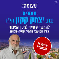 פניה לביטול מיידי של הדחתו של הרב יצחק קקון יו״ר המועצה הדתית בקריית שמונה