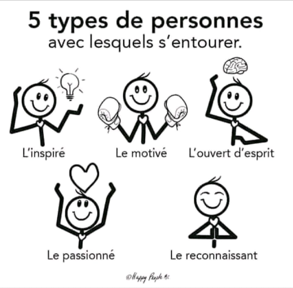 5 types de personnes avec lesquels s'entourer !