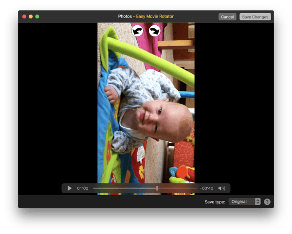 Easy Movie Rotator macOS Photos extension screenshot