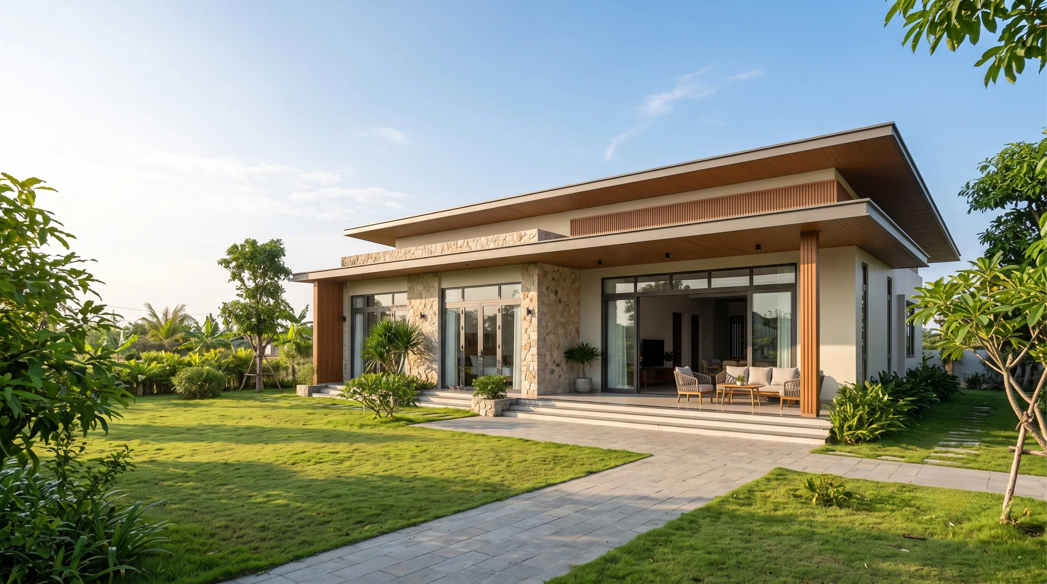 Nhà vườn hiện đại 1 tầng