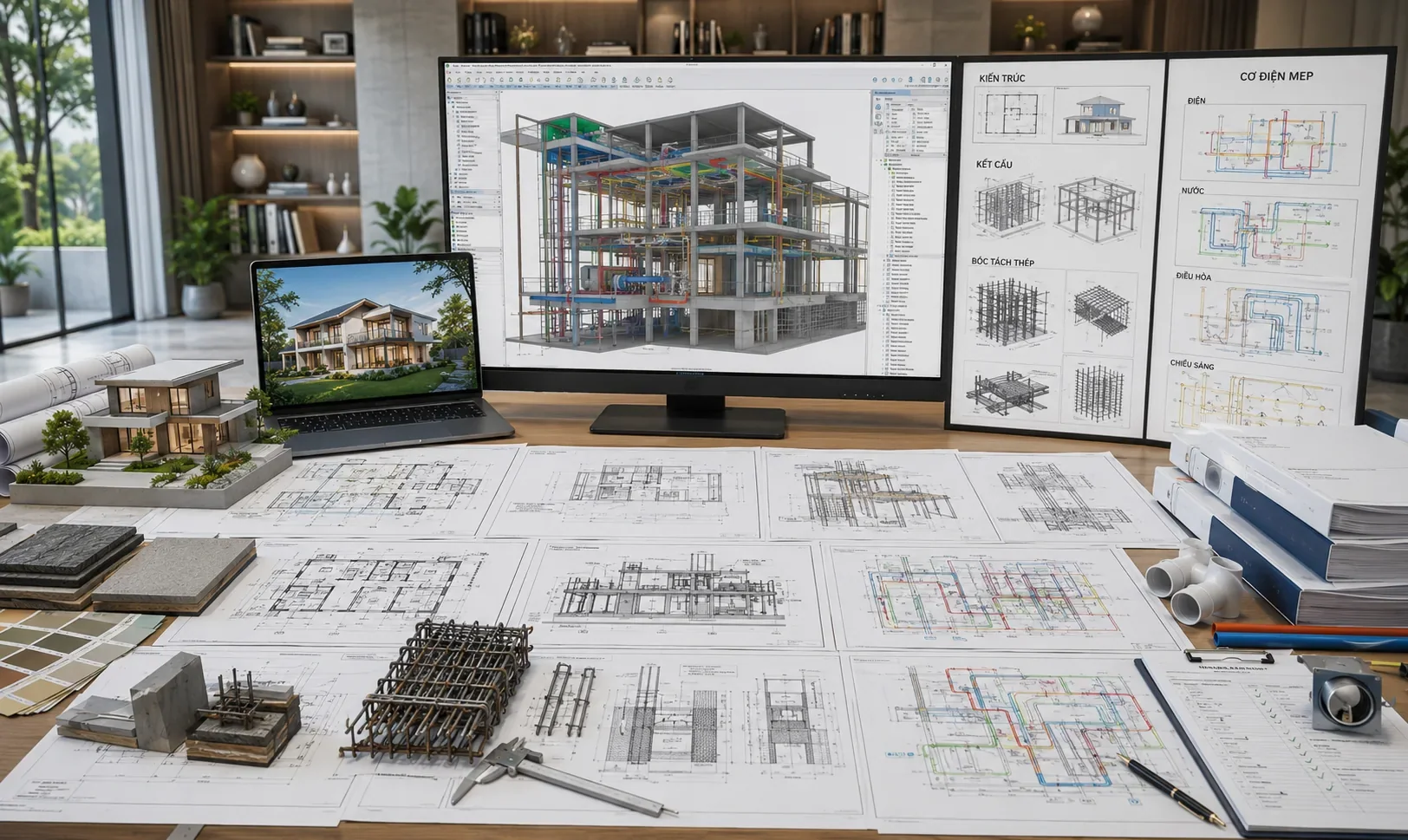 Villa chữ L ôm sân và bể bơi