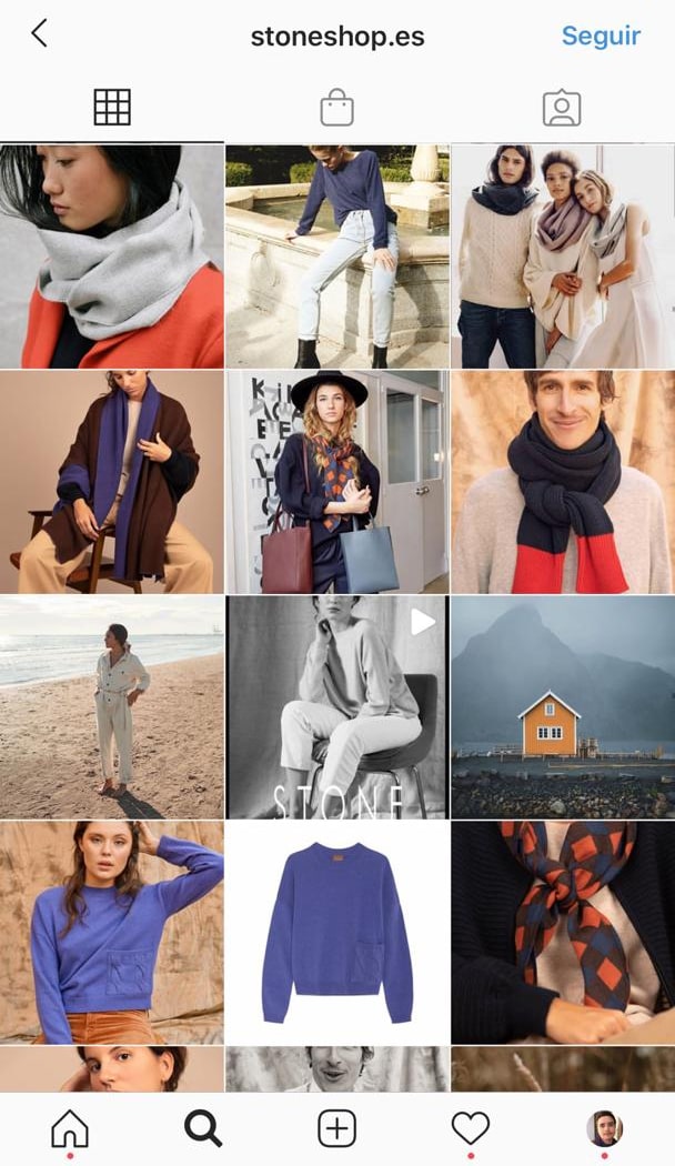 feed de tienda de instagram